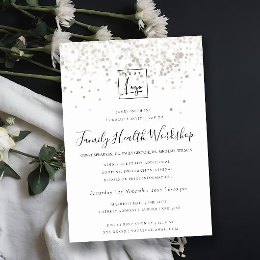 PLUSH SILVER FOIL TEXTURE IHR LOGO-WORKSHOP-EREIGN EINLADUNG