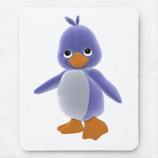 Plushie blauer Toon Pinguin Mousepad (Vorne)