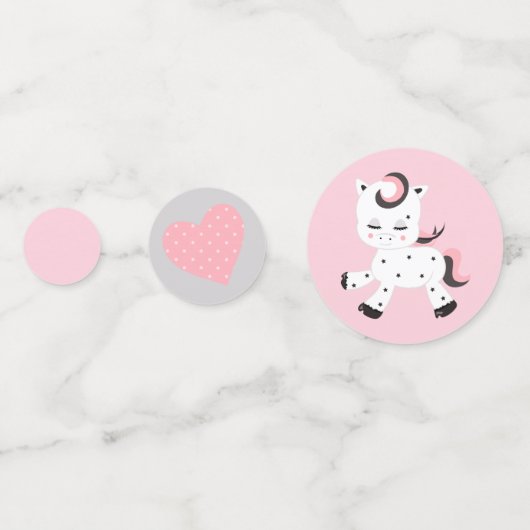 Plushie Pony Pink Girl Babydusche Konfetti (Rückseiten)