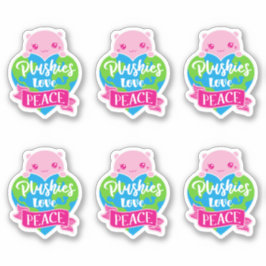 Plushies Liebe Frieden | Niedlich Kawaii Heart Ear Aufkleber