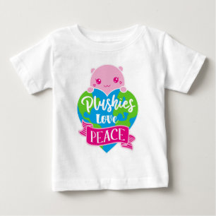 Plushies Liebe Frieden Niedlich Kawaii Heart Ear Baby T-shirt