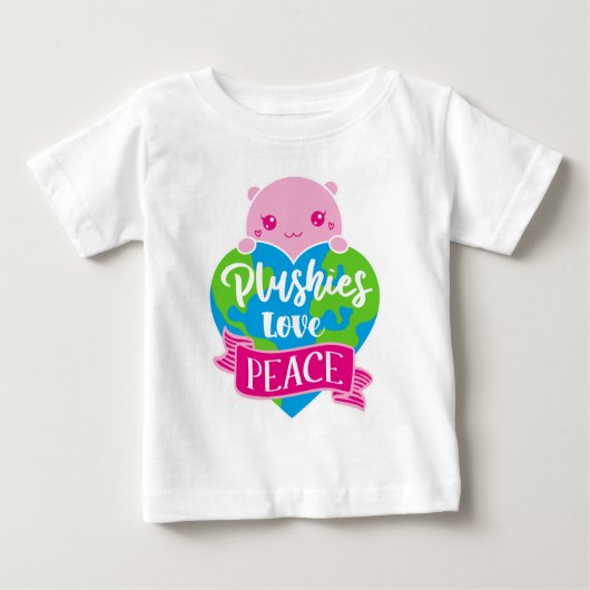 Plushies Liebe Frieden | Niedlich Kawaii Heart Ear Baby T-shirt (Vorderseite)