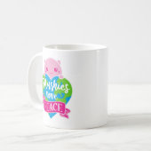 Plushies Liebe Frieden | Niedlich Kawaii Heart Ear Kaffeetasse (Vorderseite Links)