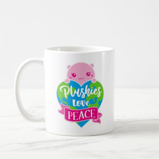 Plushies Liebe Frieden | Niedlich Kawaii Heart Ear Kaffeetasse (Links)