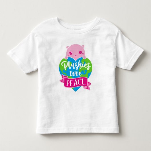 Plushies Liebe Frieden | Niedlich Kawaii Heart Ear Kleinkind T-shirt (Vorderseite)
