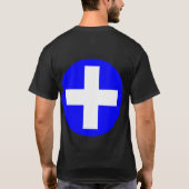 Pluszeichen im Weiß mit Blau T-Shirt (Rückseite)