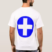 Pluszeichen in Weiß mit Blau T-Shirt (Rückseite)