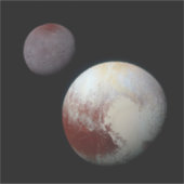 Pluto & Charon 9. oder Zwarf-Planet-Sonnensystem Aufkleber (Vorderseite)