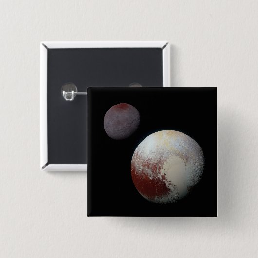 Pluto & Charon 9. oder Zwarf-Planet-Sonnensystem Button (Vorne & Hinten)
