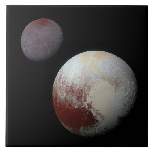 Pluto & Charon 9. oder Zwarf-Planet-Sonnensystem Fliese (Vorderseite)