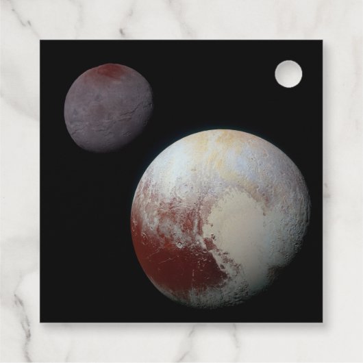 Pluto & Charon 9. oder Zwarf-Planet-Sonnensystem Geschenkanhänger (Rückseite)