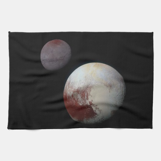 Pluto & Charon 9. oder Zwarf-Planet-Sonnensystem Geschirrtuch (Horizontal)