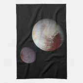 Pluto & Charon 9. oder Zwarf-Planet-Sonnensystem Geschirrtuch (Vertikal)