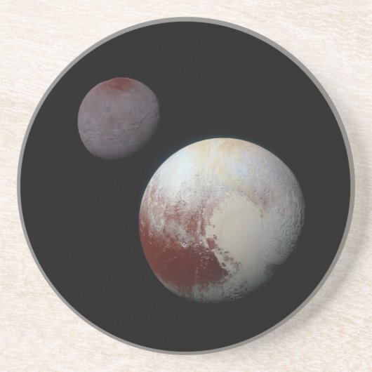 Pluto & Charon 9. oder Zwarf-Planet-Sonnensystem Getränkeuntersetzer (Vorne)