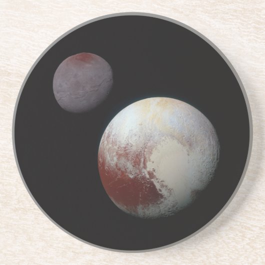 Pluto & Charon 9. oder Zwarf-Planet-Sonnensystem Getränkeuntersetzer (Vorne)