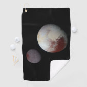 Pluto & Charon 9. oder Zwarf-Planet-Sonnensystem Golfhandtuch (Insitu)