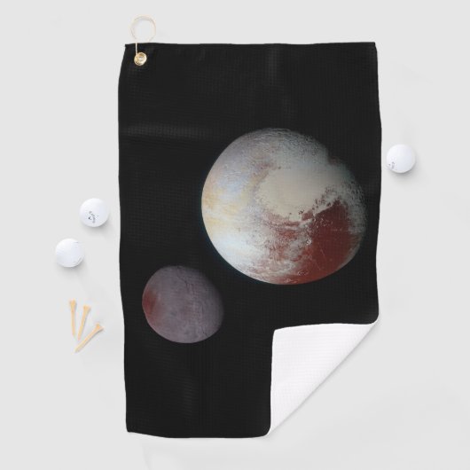 Pluto & Charon 9. oder Zwarf-Planet-Sonnensystem Golfhandtuch (Insitu)