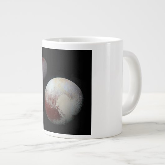 Pluto & Charon 9. oder Zwarf-Planet-Sonnensystem Jumbo-Tasse (Vorderseite Rechts)