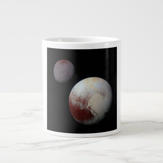 Pluto & Charon 9. oder Zwarf-Planet-Sonnensystem Jumbo-Tasse (Vorderseite)