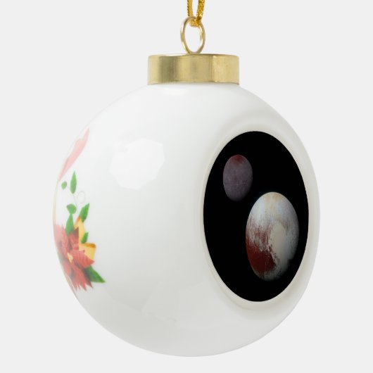 Pluto & Charon 9. oder Zwarf-Planet-Sonnensystem Keramik Kugel-Ornament (Links)