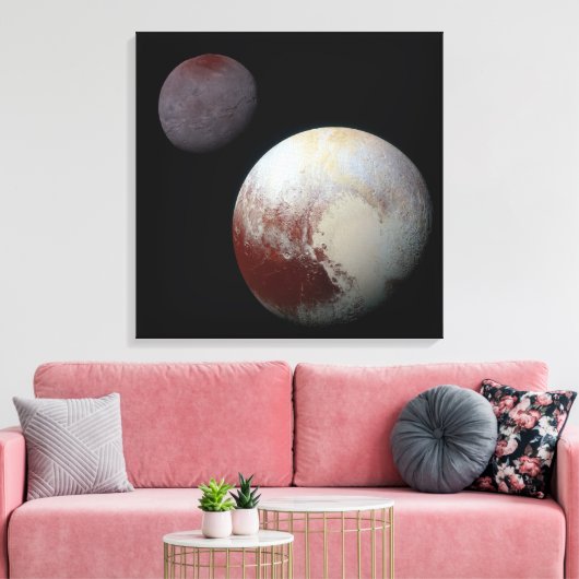 Pluto & Charon 9. oder Zwarf-Planet-Sonnensystem Leinwanddruck (Insitu (Wohnzimmer))