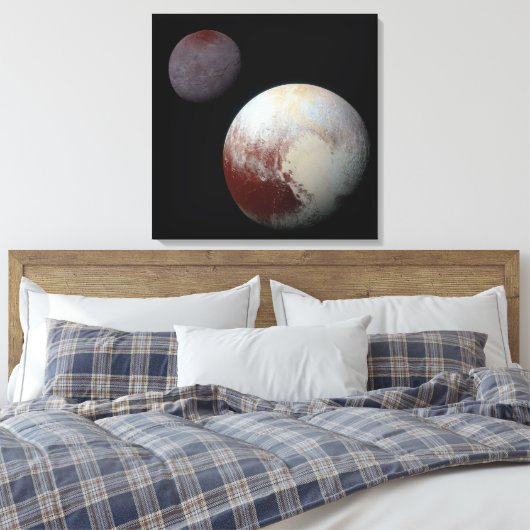 Pluto & Charon 9. oder Zwarf-Planet-Sonnensystem Leinwanddruck (Insitu (Schlafzimmer))