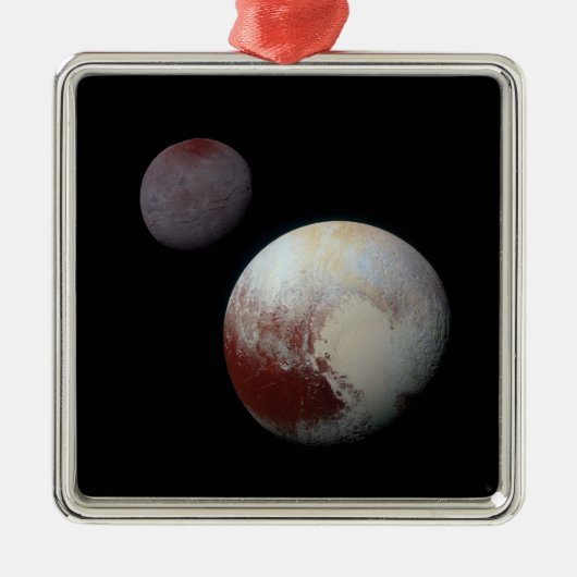 Pluto & Charon 9. oder Zwarf-Planet-Sonnensystem Ornament Aus Metall (Vorne)