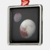 Pluto & Charon 9. oder Zwarf-Planet-Sonnensystem Ornament Aus Metall (Links)