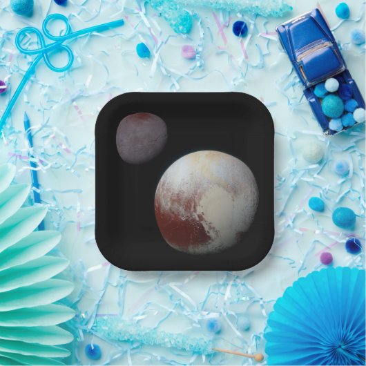 Pluto & Charon 9. oder Zwarf-Planet-Sonnensystem Pappteller (Party)