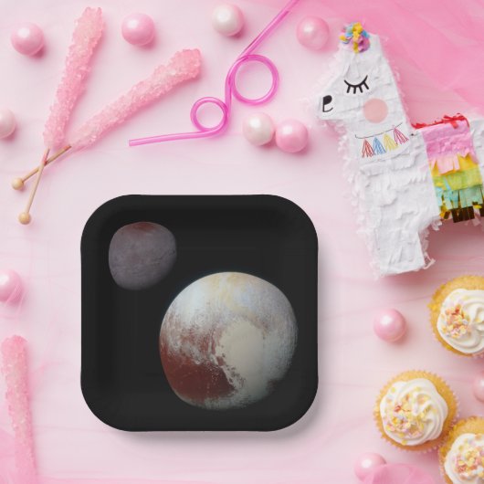 Pluto & Charon 9. oder Zwarf-Planet-Sonnensystem Pappteller (Party)