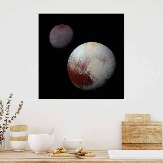 Pluto & Charon 9. oder Zwarf-Planet-Sonnensystem Poster (Küche)