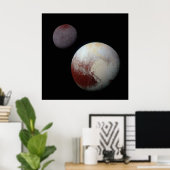 Pluto & Charon 9. oder Zwarf-Planet-Sonnensystem Poster (Heimbüro)