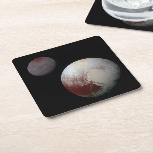 Pluto & Charon 9. oder Zwarf-Planet-Sonnensystem Rechteckiger Pappuntersetzer (angewinkelt)
