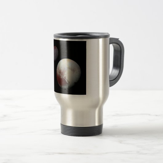 Pluto & Charon 9. oder Zwarf-Planet-Sonnensystem Reisebecher (VorderseiteRechts)