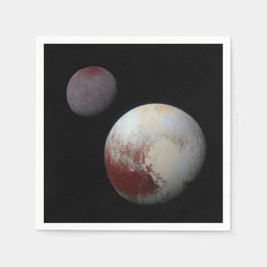 Pluto & Charon 9. oder Zwarf-Planet-Sonnensystem Serviette (Vorderseite)