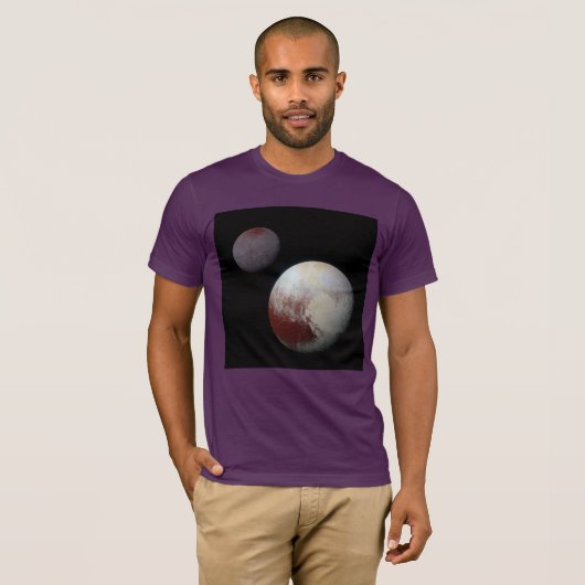 Pluto & Charon 9. oder Zwarf-Planet-Sonnensystem T-Shirt (Vorne ganz)