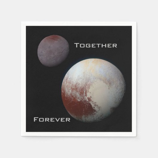 Pluto Charon Together Forever Cocktail Napkins Serviette (Vorderseite)