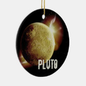 Pluto gelbes Planet 3d-Universum-Darstellung Keramik Ornament (Rechts)