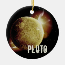 Pluto gelbes Planet 3d-Universum-Darstellung Keramik Ornament