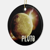 Pluto gelbes Planet 3d-Universum-Darstellung Keramik Ornament (Links)