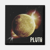 Pluto gelbes Planet 3d-Universum-Darstellung Magnet (Vorne)