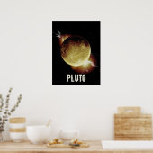 Pluto gelbes Planet 3d-Universum-Darstellung Poster (Küche)
