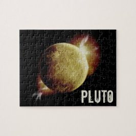Pluto gelbes Planet 3d-Universum-Darstellung Puzzle
