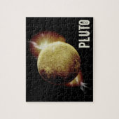 Pluto gelbes Planet 3d-Universum-Darstellung Puzzle (Vertikal)