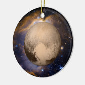 Pluto-Herz-Galaxie-Nebelfleck und Sterne Keramik Ornament (Links)