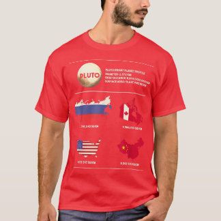 Pluto im Vergleich zu unseren Ländern, Weltraum - T-Shirt
