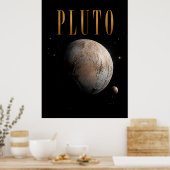Pluto Luxury Space Editorial Graphic Poster (Küche)