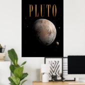 Pluto Luxury Space Editorial Graphic Poster (Heimbüro)