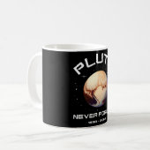 Pluto Never Forget Kaffeetasse (Vorderseite Links)