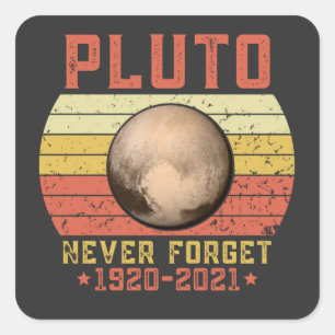 PLUTO NEVER FORGET QUADRATISCHER AUFKLEBER